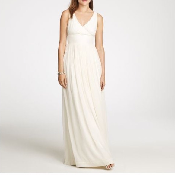 J. Crew Ivory White Long Sophia Gown Silk Dress - Picture 1 of 14